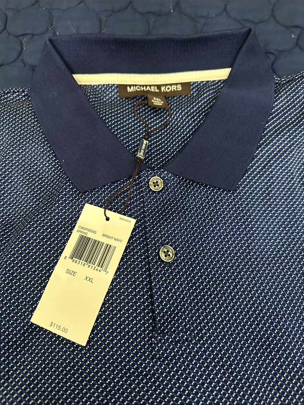 Michael Kors Bright Navy Knit Polo Shirt